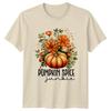 Pumpkin Spice Junkie Unisexs TShirt Floral Pumpkin Fall Fall Gift For Her