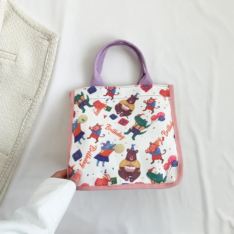 

Stylish Retro Pink And Purple Canvas Tote Bag For Women With Spacious Interior Design фіолетовий