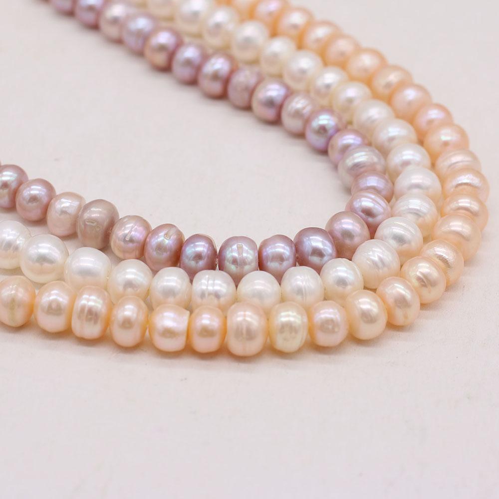 1String, Natural Freshwater Pearls, Rondelle Pearl Beads, 8–9 Mm, for DIY Necklace Bracelet, Jewelry Making, Birthday Party Crafts, 36cm