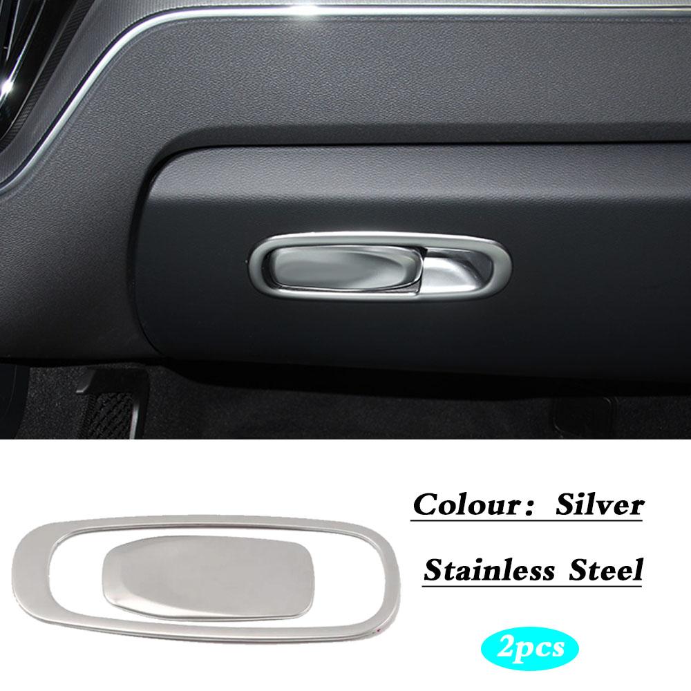 For Volvo XC60 2018    Car Cover Storage Armrest ABS Matte Co-Pilot Handle Bowl Glove Box Front Trim Lamp Panel 2pcs