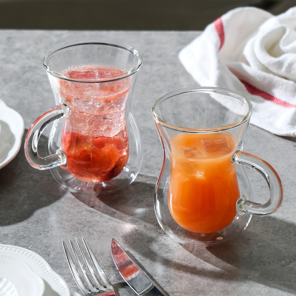 2-piece Set (12oz) Double Glass Coffee Mug Tea Cup Insulated Cup For Water Coffee And Milk home kitchen supplies restaurant supplies