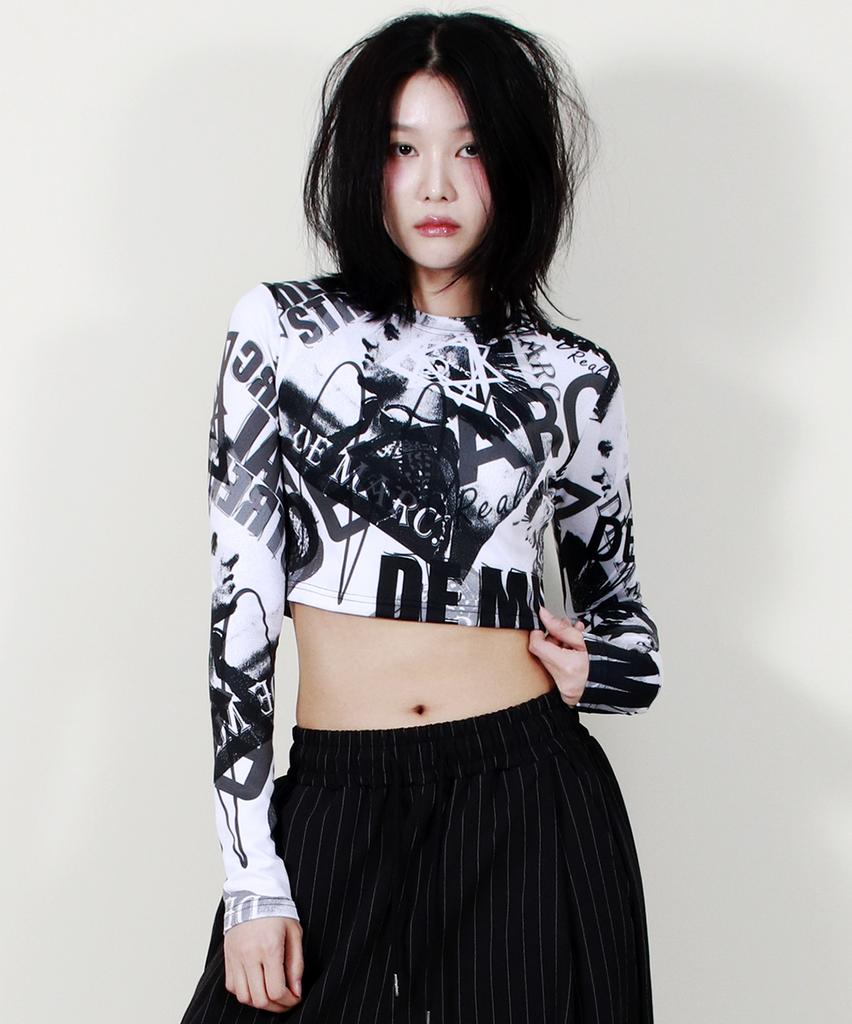 Deumakeu Punk Graphic Crop T-Shirt