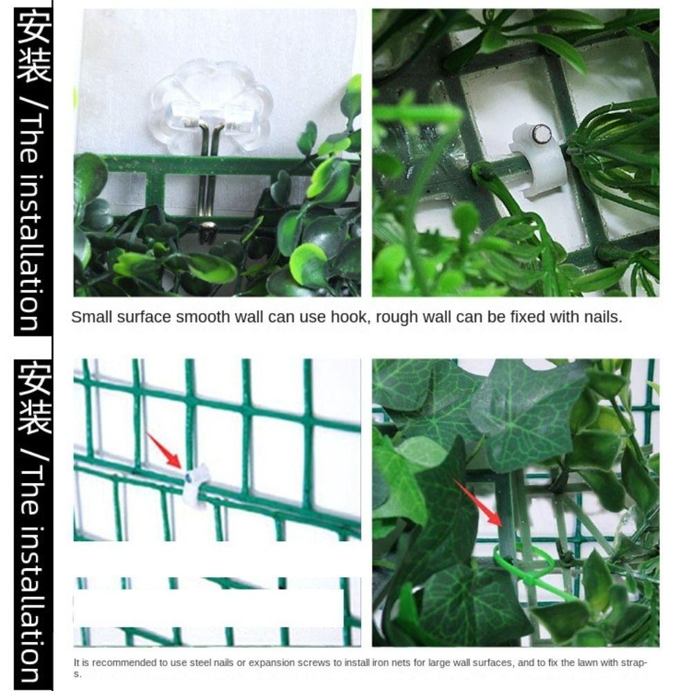 DIY Artificial Plant Wall Panel Eternal Life Lifelike Simulation Maple Plant Sheet 25*25cm Green Fake Green Grass Mat Wedding