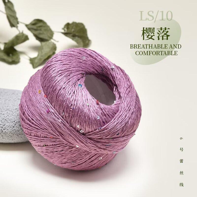 100% Cotton Yarn Sequin Lace 100g OE Spun Anti-Pilling Soft Dyed Crochet Knitting Yarn for Shawl Scarf Hat DIY Ready To Ship