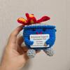 Mini Crochet Doll Card Fire Extinguisher Trash Can Funny Positive Energy Handmade Creative Gift