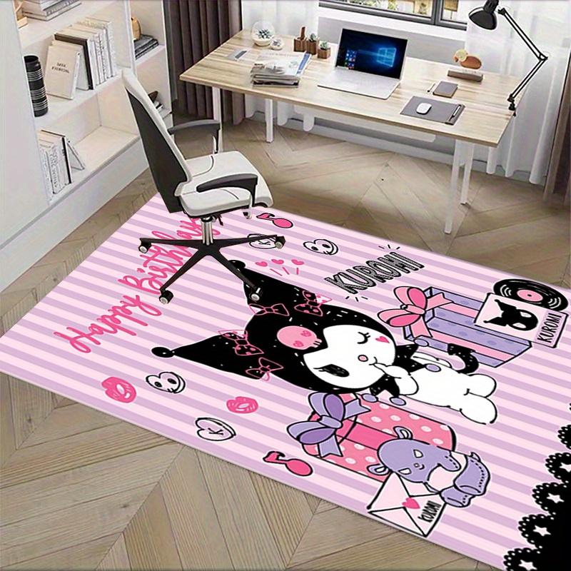 Office Rug Birthday, Kuromi Anti-Slip Rug, Machine Washable for Living Room, Bedroom, Office, Multiple Sizes, Bedroom Mat, Decorative Mat, Durable Mat