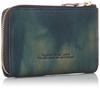Katharine Hamnett London Wallet, Premium Italian Vegetable Tanned Leather, FLUID, Large Zipper, Medium Size, Box, Blue