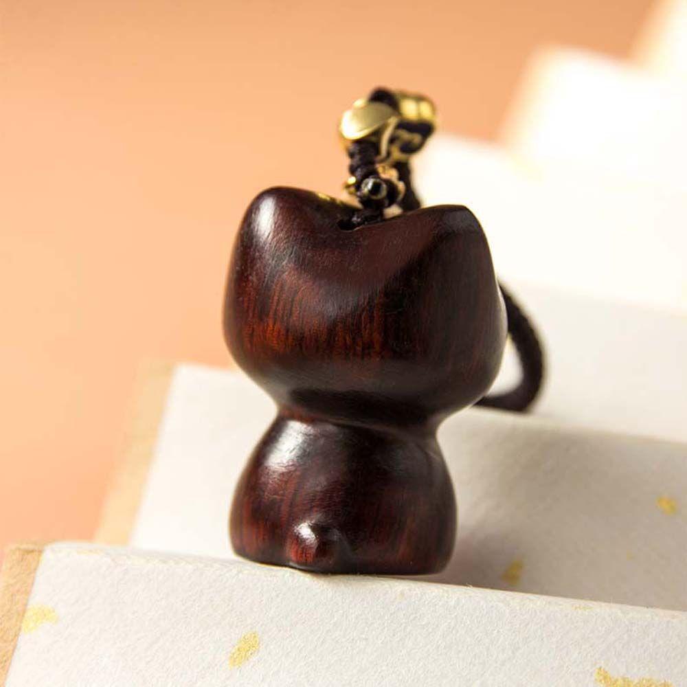 Hand-knitted Mobile Phone Strap Mobile Phone Chain Mobile Phone Lanyard Wooden Cat Keychain