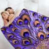 Blau & Gold Pfauendesign Überwurfdecke Luxus Bettwäsche lustiges Geschenk Flanellstoff Decken