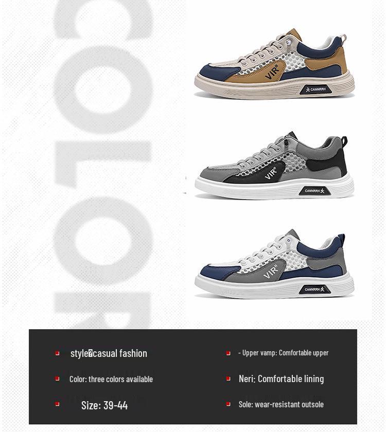 Herren Sommer Mesh Canvas Schuhe - Trendige, Atmungsaktive, Vielseitige Freizeit-Sneaker
