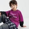 Duoduojia Boy's Loose-Fit Patchwork Long-Sleeve Sweatshirt