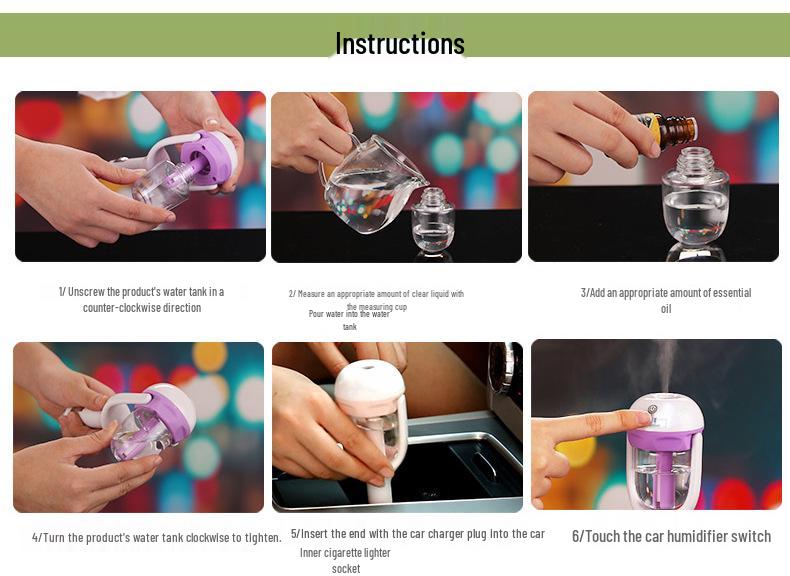 Mini Car Humidifier & Aromatherapy Air Purifier 