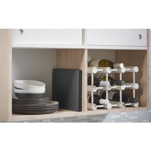 KOHLER Folding Wire Glass Holder or Drying Rack, Folds Up to 1.25 Inches, Holds Up to 6 Glasses, Charcoal