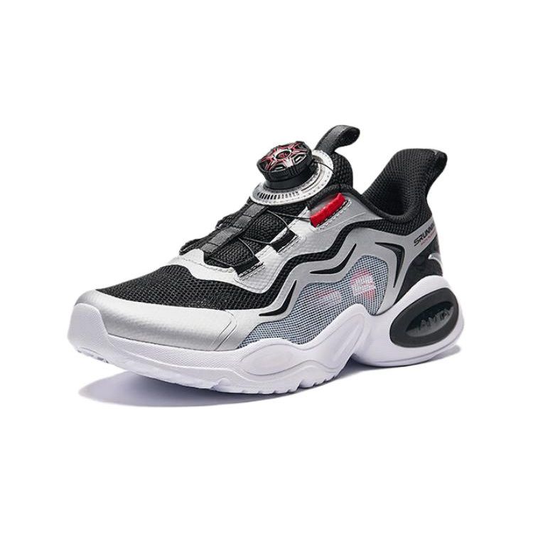 Anta Kids Shock Absorbing Low Top Running Shoes Kids Running Shoes Silver Black A312425508-5