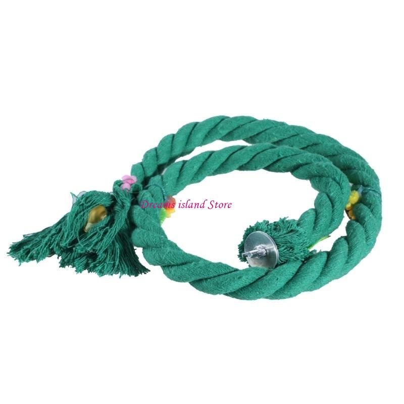 Rope Swing Bird Toy Standing Perch Toy Parakeets Birdcage Perches Bird Supply HX6C