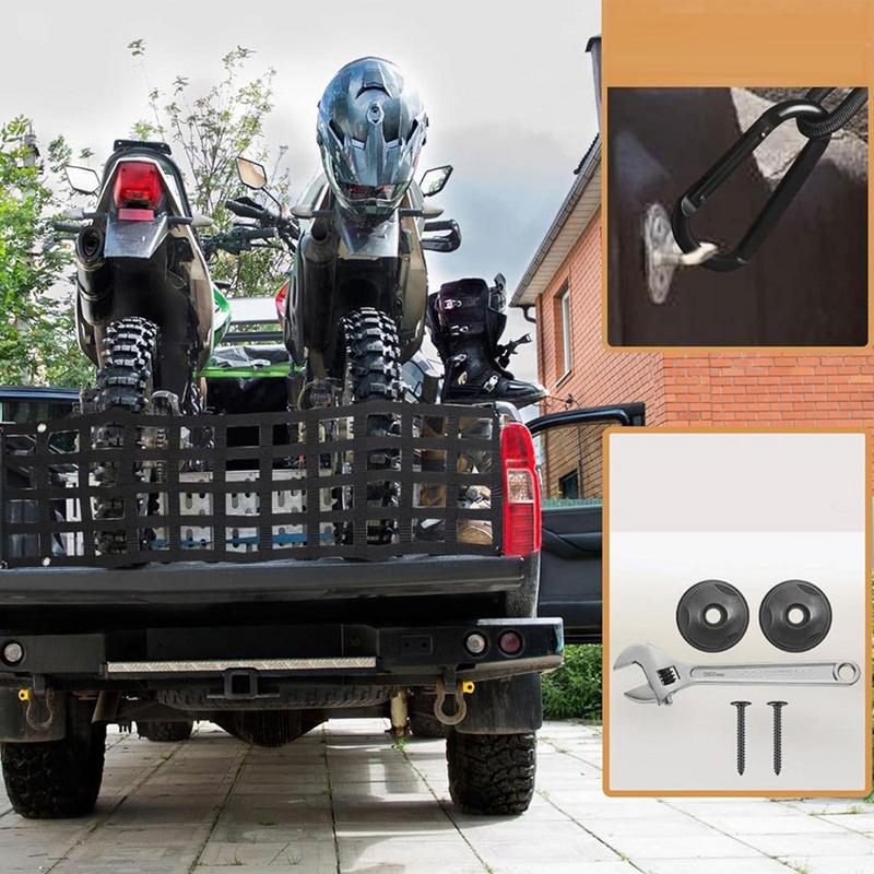 Cargo Truck Tailgate Net UV-Protected Net Cargo Mesh For Truck Tailgate Weatherproof Storage Cargo Netting With Carabiner Hooks