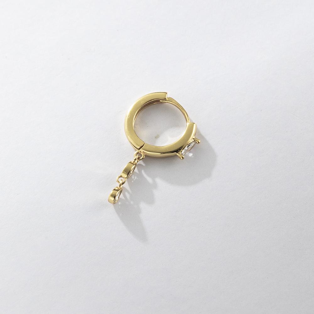 ANDYWEN 925 Sterling Silver Gold  CZ Piercing Huggies Clips Pendientes Drop Earring 2023 Fine Jewelry Gift