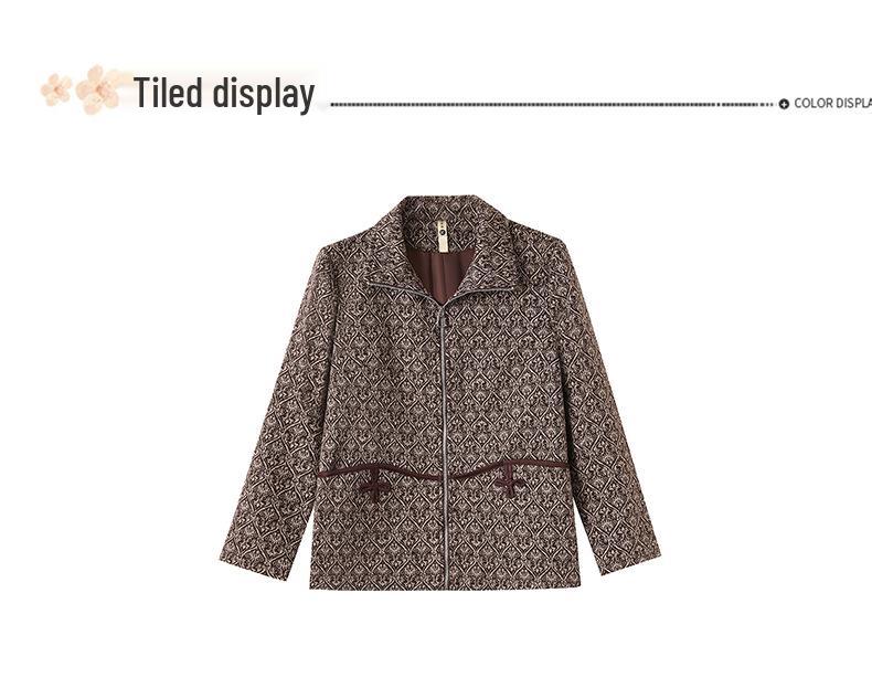 2026 New Spring Lapel Jacket for Middle-Aged & Elderly Women - Stylish Casual Top for Spring/Autumn