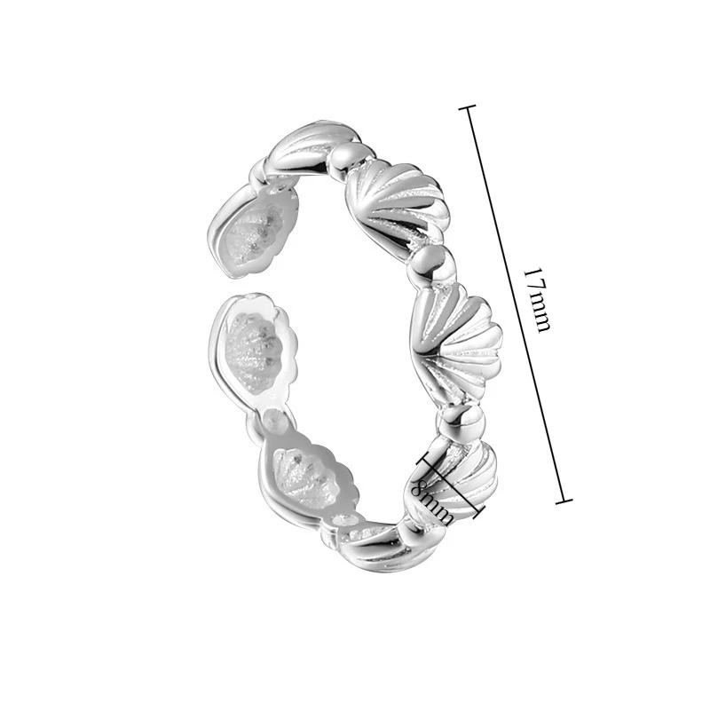 PONYKISS  Sterling Silver Cute Shell Opening Rings for Women Animal Fine  Minimalist Personality Accessories in Summer