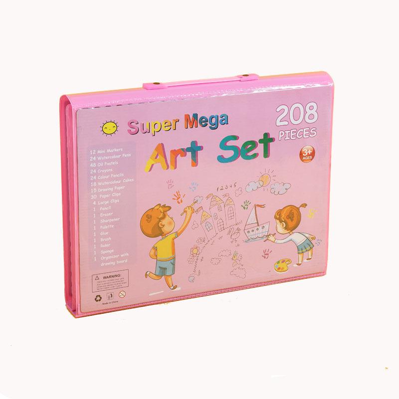 208-Piece Children's Painting Set: Colored Pencils, Crayons, Watercolor Pens - Perfect Gift for Kids