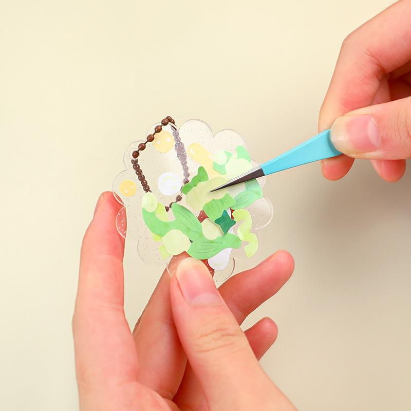 Gift Macaron Color Tweezers Diy Handbook Stainless Steel Clip Creative Manicure Guka Guppan Student Pointed Kawai Accessories