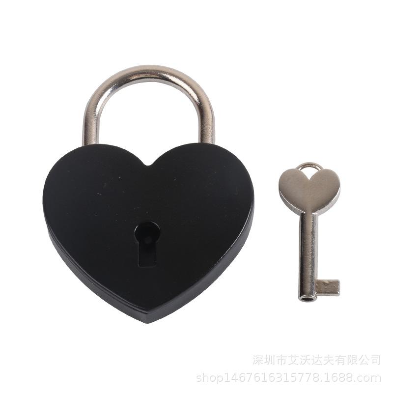 Heart Lock Vintage Metal Padlock Luggage Bag Suitcase Box Lock With Key Wedding Lover Diary Book Handbag Lock Promotion Gifts