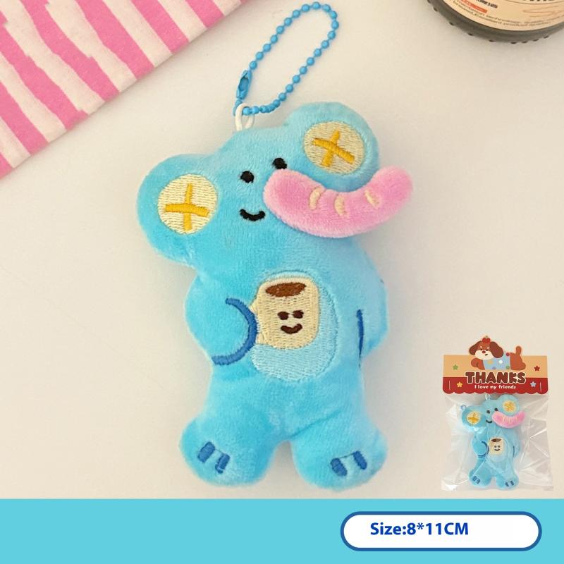 Kawaii Cartoon Plush Animal Doll Pendant Keychain Backpack Hangings Pendant Decoration Cartoon Plush Stuffed Doll Toy Gift