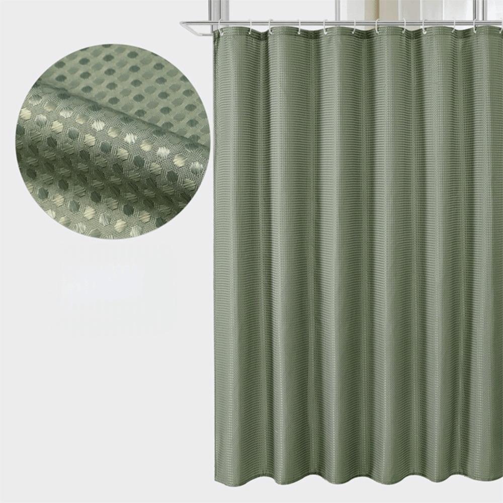

New Waffle Weave Shower Curtain Mildew-Proof Solid Color Shading Curtain Quick-Dry Thickened Partition Curtain Dormitory зелёный