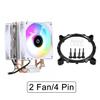 12V DC 3Pin/4Pin RGB LED CPU Cooler 2-Heatpipe Dual Tower Fan Cooling Heatsink Radiator for Intel LGA 775/1150/1151/1155/1156/1200/1366