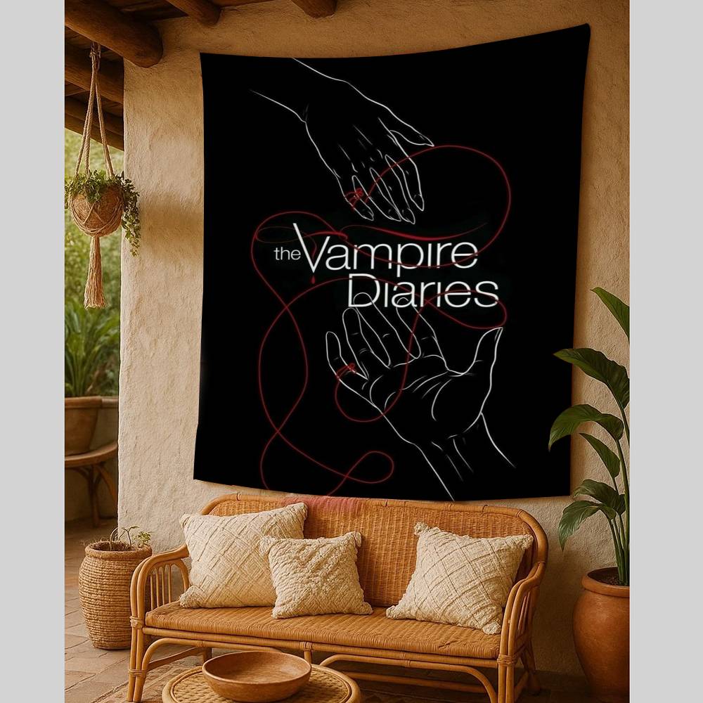 The VVampire Diaries Anime Tapestry Hanging Tarot Hippie Wall Rugs Dorm Home Decor
