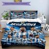 Lionel Messi Football Celebration Bedding Set,Cozy Bed Linen for Teen Room Decoration,Soccer Lover Gift,Washable Duvet Cover with Pillowcases,Football