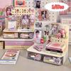 Kawaii Hook Drawer Hole-board Card Stand, Desktop Idol Storage Box, Desk Stationery Organization Rack, Small Display Organizer
