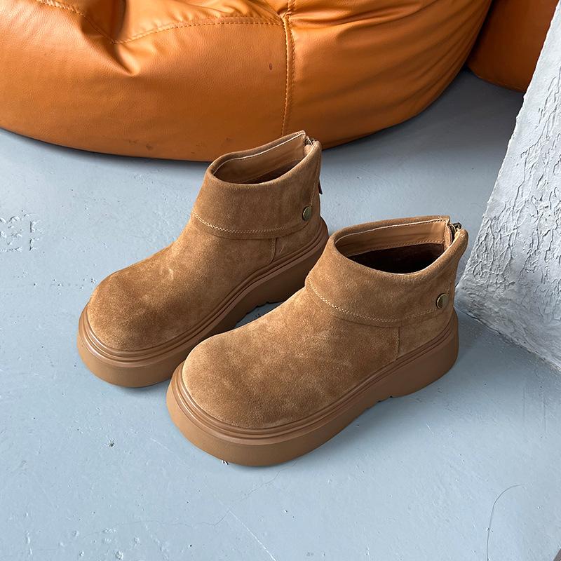 Foam Bottom Leather Martin Boots Women's Winter New Retro Short Boots Thick-soled Casual Versatile Boots Women