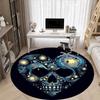 1pc Skull Galaxy Heart Office Round Area Rug, Under Office Chairs Bedroom Living Room Home Decor, Room Deco, Available In Various Sizes
