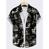 Summer Men's Shirt Coconut Tree 3D Print Casual Short Sleeve Lapel Tops Beach Casual Hawaiian Shirt Men Oversized Shirts For Men