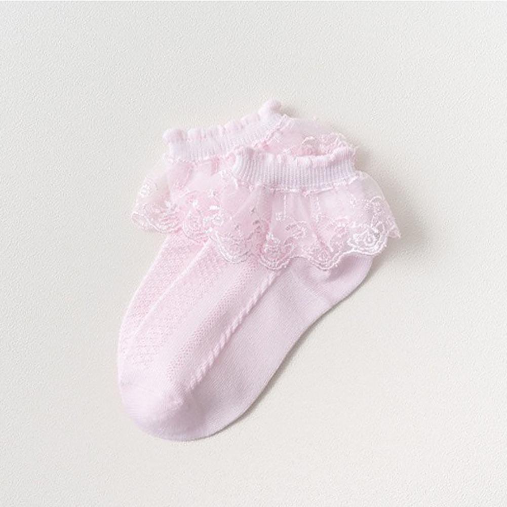 

Girls Lace Ruffle Socks Cute Children Baby Ankle Short Breathable Cotton Sock Princess Lace Dress Socks for 1-12 Years Kids Gift 1-3y 13-15cm розовый