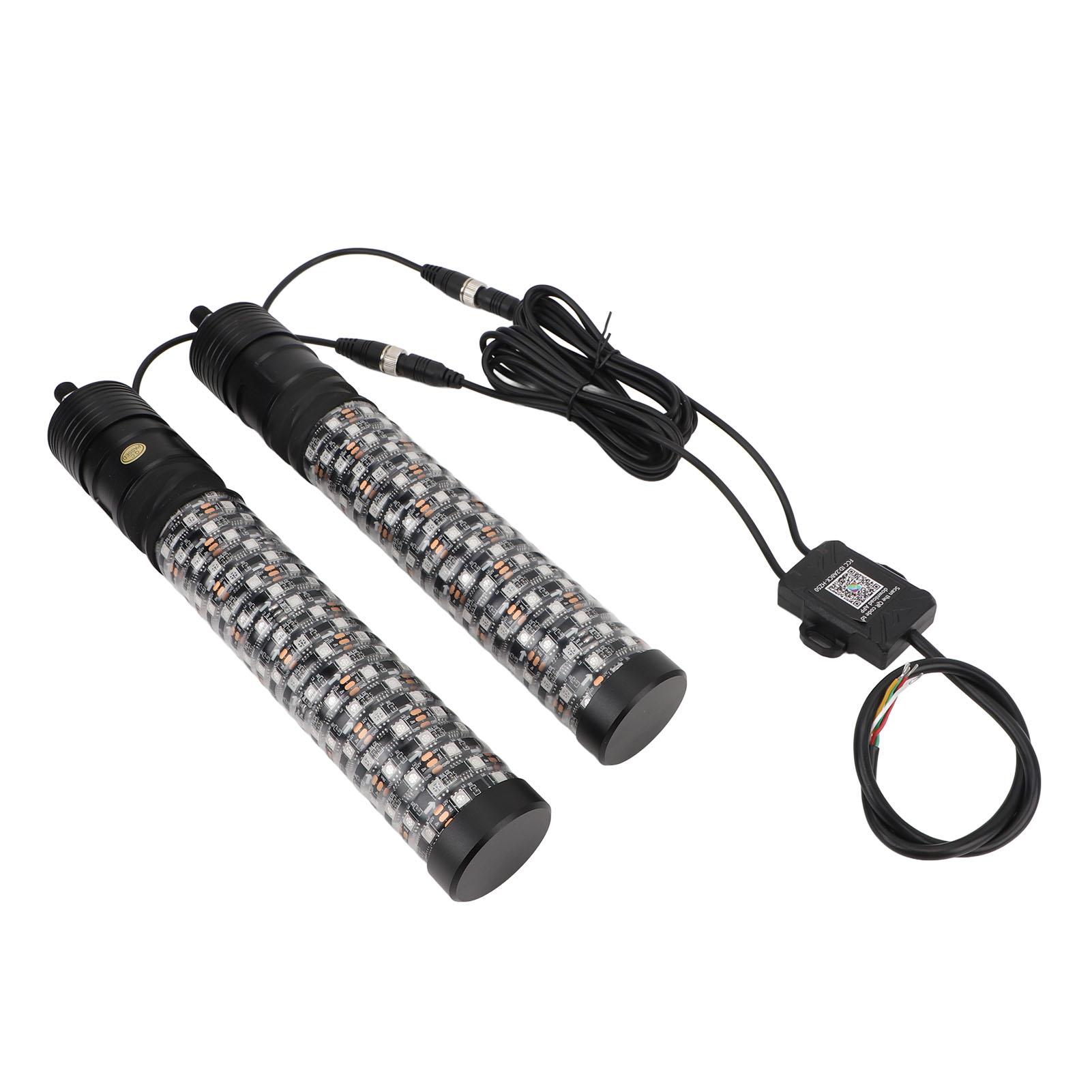 2pcs 12‑24V RGB LED Whip Light Waterproof App Remote Control 366 Modes Chasing Whip   for UTV ATV Off Road Sand Truck Boat