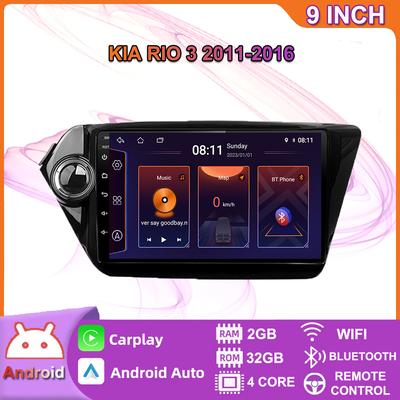 9 Inch Android Carplay For Kia RIO 3 2011-2016 Car Radio Multimedia Video Player GPS Navigation WIFI 2+32GB