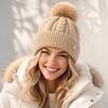 Ear Protection Knitted Cap Windproof Pompoms Hat Casual Winter Hat  Outdoor