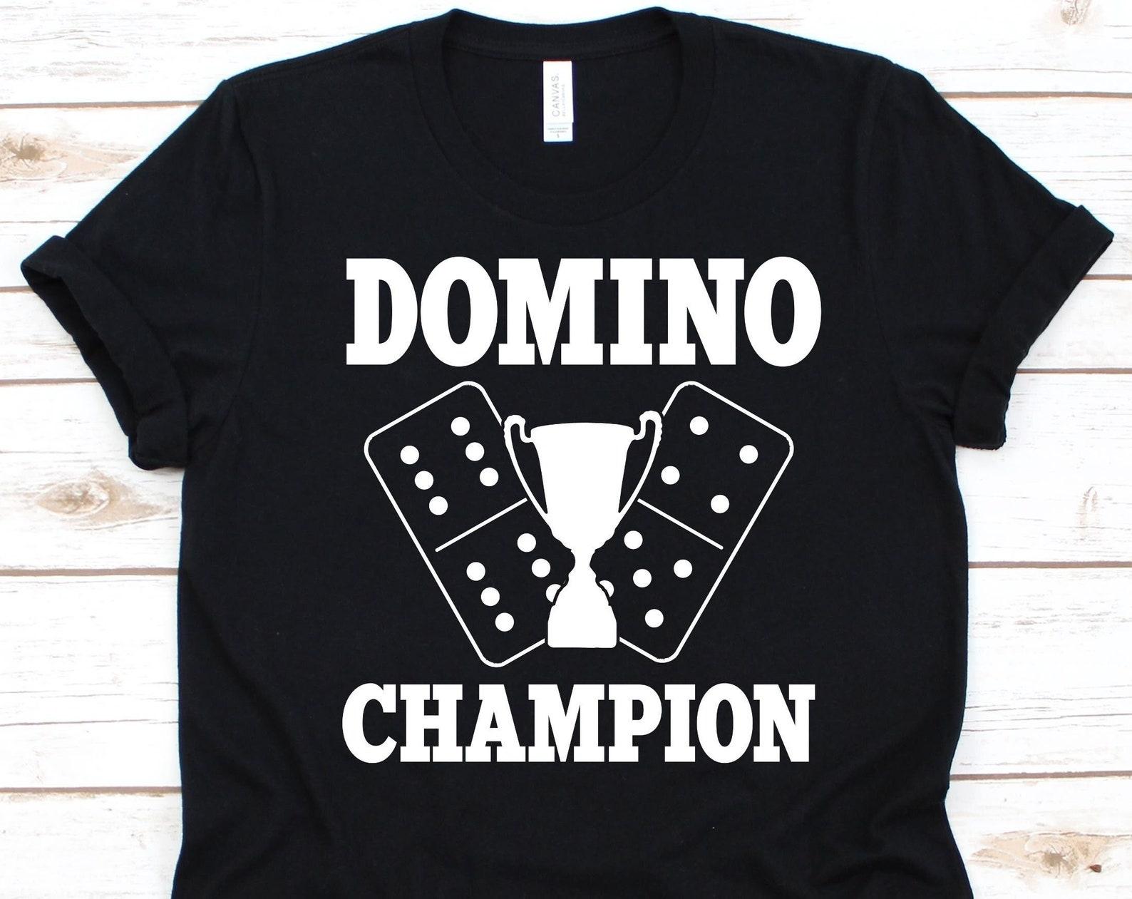 Domino Champion Shirt, Gift For Domino Players Men And Women, Domino, Card Dominoes, Spoof, Sevens, Fan Tan, Domino Tiles Graphic, Dominoes 3XL