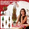 2PC Simulation Christmas Small   Tree Ornaments Indoor Potted Plants Green Plants Artificial Flowers Small Tree