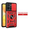 For Vivo Y35 4G Case Vivo Y35 4G Cover Vivo Y35 4G Magnetic Ring Holder Armor Phone Case Slide Camera Protect Back Cover