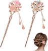 Hair Sticks for Bun, 2 Pieces New Chinese Style Hair Sticks, Vintage Hair Chopsticks with Rhinestone Pearl Flower & Tassel, (Ancient Style) Hair Pi