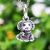 Ciondoli in argento sterling 925 con perline, ciondolo originale a forma di cane barboncino bulldog, adatto per braccialetti alla moda, collane, gioielli fai da te per le donne