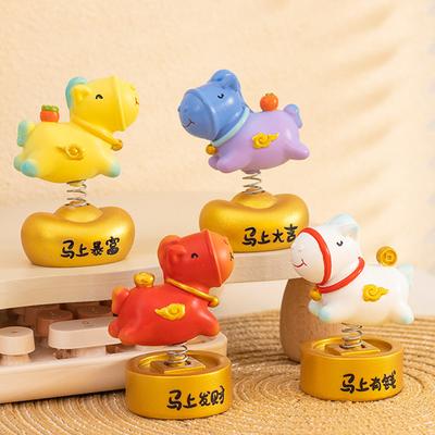 Kreativní ozdoba zvěrokruhu Kůň Šťastná tradiční domácí soška Ingot Lze otáčet Domácí dekorace Kancelářský stolní dekorace