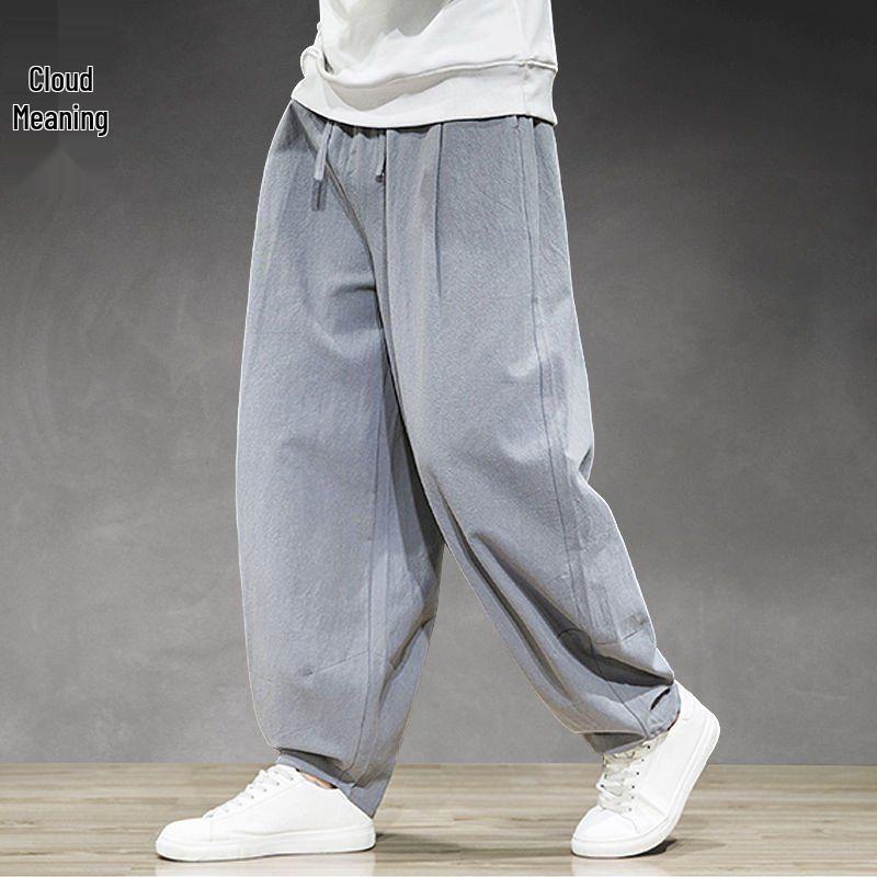 Herren Übergröße Weitbein Leinen Haremshose - Chinesischer Stil Frühling/Sommer Freizeit Hose