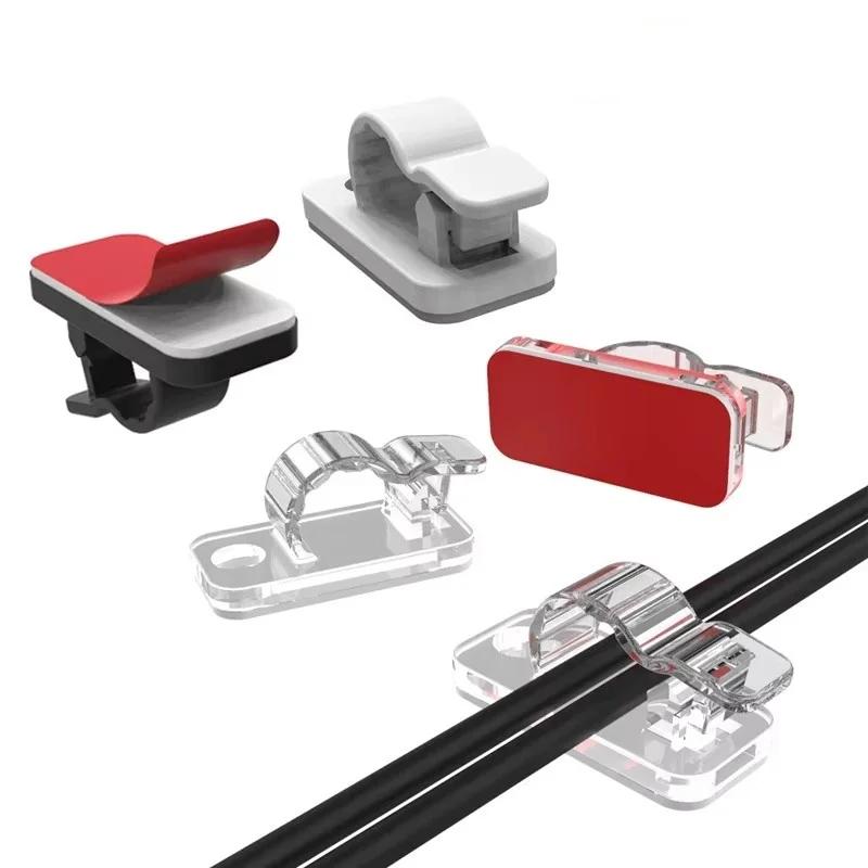 10/50 SZT Klipsy do Organizacji Kabli Zarządzanie Kablami Organizer na Przewody Uchwyt na Przewody Kabel do Ładowania USB Kabel Danych Nawijak na Szpulce Hak Montowany na Ścianie