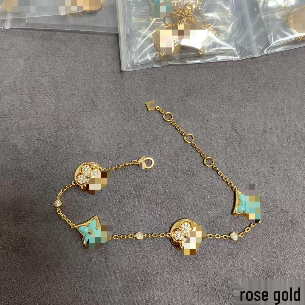 Luxusní sada náhrdelníku a náramku LV Clover & Flower z perleti