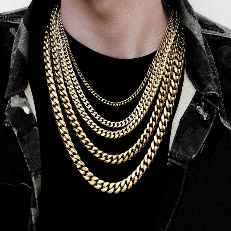 Heavy Men Gold Chains Necklace Cuban Link