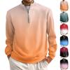 Men's Short Zip Pullover Turtleneck Long Sleeve Top